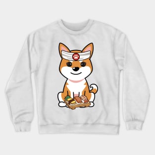 Funny orange dog is a sushi chef Crewneck Sweatshirt